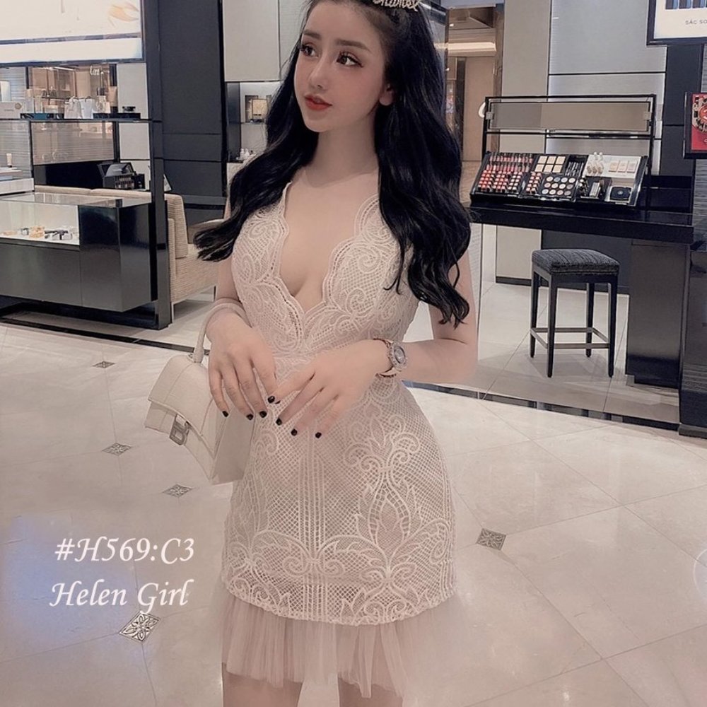 Sexy babydoll mini white lace dress size Small
